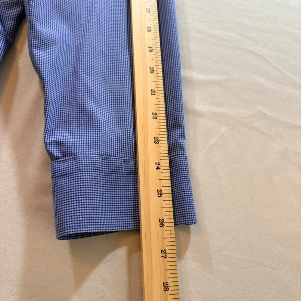 Banana Republic Dress Shirt Mens XXL Grant Slim Fit Blue Gingham Non-Iron Cotton